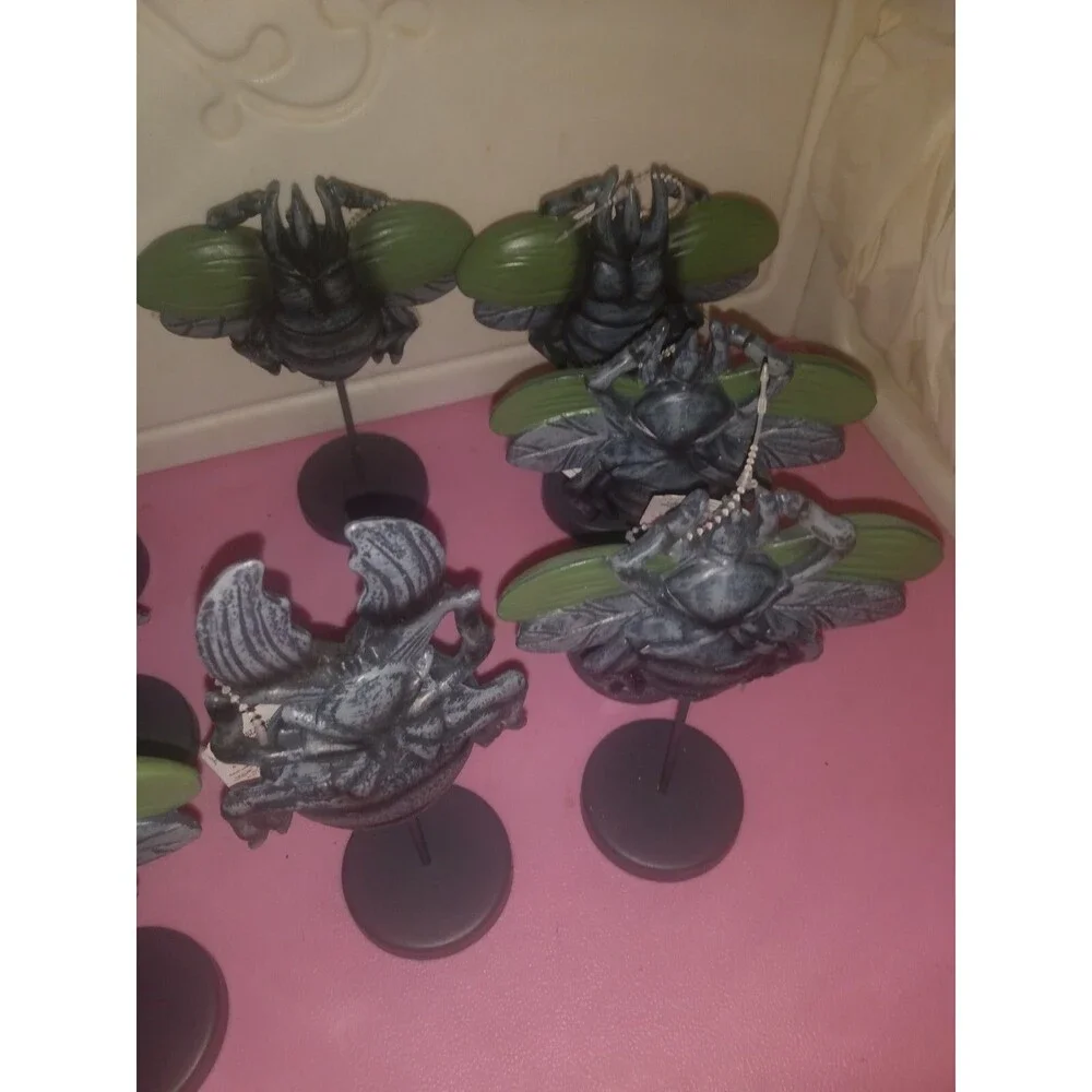 12 Target Bullseye Playground Halloween  Beetle Moth Fly Spooky Bug Figurines